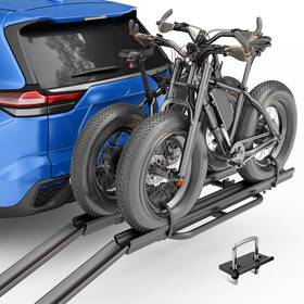 Frcr030057789 Yzona 5 Inch Fat Tire Carrier 200lbs 2 Ebike Rack With Ramp Lockable&foldable For Suvs Cars