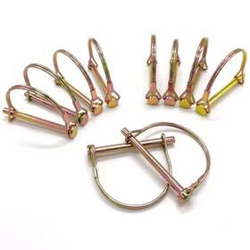 2402034 Zeromall 10 Pieces Wire Lock Pin 1/4 Inch Trailer Coupling Hitch Arched Gold