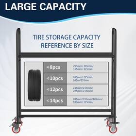 Zmen 705353792809 Tire Storage Rack With Protective Cover - Adjustable Metal For Indo