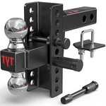 Tyt Adjustable Trailer Hitch Fit 2.5" Receiver 6" Drop 22000LBS Dual Ball. Fixed Price $149.99.