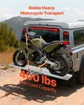 Motorcycle Carrier 400LB Aluminum Hitch Rack W/ Ramp Straps 2IN Receiver. Fixed Price $265.99.