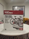 Trunk-mounted Aluminum 2-BIKE Carrier Bicycle Rack, Hyper Tough. Fixed Price $55.99.