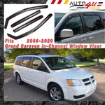 Fits Dodge Grand Caravan 2008-2020 In-channel Vent Window Visor Rain Guard Shade. Fixed Price $59.69.