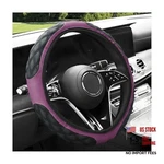 Povtii Car Steering Wheel Cover, 15 Inches Non-slip Leather Purple. Fixed Price $8.21.