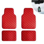 Universal Floor Mat For Cars Leather Diamond Design Auto Red W/ Gift. Fixed Price $33.99.