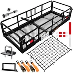 Mockins 60"X24"X14" Rustproof High Rail Hitch Mount Cargo Carrier. Fixed Price $299.99.