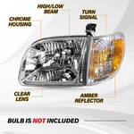 Headlight Assembly With Corner Compatible Toyota Tundra 2000 2001. Fixed Price $175.89.