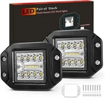 Bunker Indust 2PCS 5'' Flush Mount Led Work Light Bar Rear Bumper Pods 3-ROW. Fixed Price $25.99.