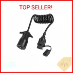 Autohaux 4.5FT 7 Way Round Pin Flat Trailer Coiled Wiring For Vehicle. Fixed Price $20.87.