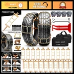 20-PACK Adjustable Snow Chains For 215-285MM Tires, Heavy Duty, Quick Fit Suv/tr. Fixed Price $177.99.
