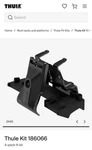 186066 (thule Fit Kit) - 4 Pieces. Fixed Price $99.99.