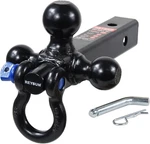 864058HP Trailer Hitch Tri Ball Mount And 360 Swival Tow Shackle. Fixed Price $50.45.