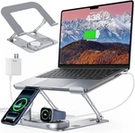 Laptop Stand For Desk With Wireless Charging Station Base, Foldable Aluminum Mac. Fixed Price $111.02.