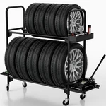 Erotash Rolling For Garage,tire Storage Rack, Large, Black. Fixed Price $205.99.