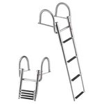 Vevor Boat Ladder, 4 Stainless Steel Telescoping Steps, Silver+black. Fixed Price $107.94.