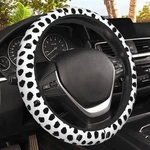 Abstract Black Spots Steering Wheel Cover, Elastic. Fixed Price $14.90.