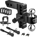 Kohree 6" Adjustable Trailer Hitch Fit Inch Receiver, Dual Solid Ball 2" And. Fixed Price $258.62.