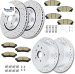 Front And Rear Drilled Slotted Brake Rotors Ceramic Pads Kit Rep. Fixed Price $257.51.
