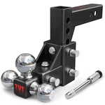 Adjustable Tri-ball Trailer Hitch For 2" Receiver, 5" Drop/rise, 10,000 Lbs Gtw. Fixed Price $99.58.