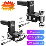 & Stow Adjustable Trailer Hitch Fits 2" Receiver 5"/7" Drop 10,000 Gtw. Fixed Price $179.99.