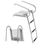 Vevor Boat Ladder 3 Steps Stainless Steel Folding Pontoon With Platform. Fixed Price $95.99.