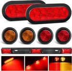 Led Trailer Kit 6 Oval Stop Turn Taillight 2 Inches Round Red Amber. Fixed Price $63.99.