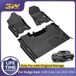 3W Floor Mats For 2019-2026 Dodge Ram 1500 Crewcab With Storage Tpe All Weather. Fixed Price $137.49.