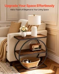 End Table, 3-TIER Narrow Side With Open Storage Shelves, Rustic Brown. Fixed Price $56.94.
