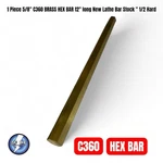 Piece 5/8" C360 Brass Hex Bar 12" Long New Lathe Stock 1/2 Hard. Fixed Price $20.95.
