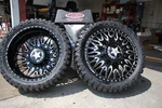 6 New American Force J03 Plague Black 22X8.25 Dually Wheel Rim W/tires 35125022. Fixed Price $9600.00.