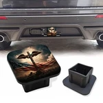 Trailer Hitch Cover Rubber American Flag With Cross And Angel Wings. Fixed Price $24.99.