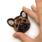 Beaded Embroider Kit - French Bulldog Brooch, Pin. Fixed Price $35.00.