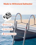 Boat Ladder 3 Step Telescoping Folding Stainless Steel Swim Deck 600LBS. Fixed Price $83.99.