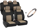 Bdk Seat Front/rear Set & Steering Wheel Standard Fit Beige. Fixed Price $32.90.