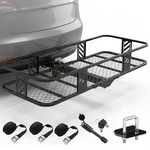 Foldable Hitch Mount Cargo Carrier Basket 56" X 24" 7" For. Fixed Price $301.32.