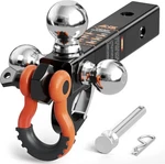 Ac-dk Tri Ball Mount Trailer Hitch With Pin,tow Hook & Clevis Shackle, Fits.... Fixed Price $89.56.