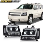 Headlights Fit For 2007-2014 Chevy Tahoe Suburban Avalanche Black Led Drl Lamps. Fixed Price $194.10.