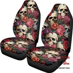 Car Covers For Front Seats Suv Truck Van Sedans Bucket Floral Skull. Fixed Price $45.22.