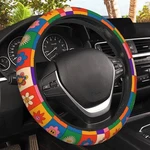 Steering Wheel Covers Universal 15 Inch Car Abstract Groovy Flowers. Fixed Price $24.53.