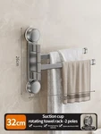 No Need Drill Suction Cup Rotating Multi-bar Towel Rack Bathroom Hanger Foldi. Fixed Price $18.87.