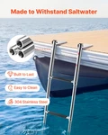 Boat Ladder 3 Step Telescoping Folding Stainless Steel Swim Deck 600LBS. Fixed Price $55.99.