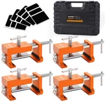 Professional Cabinet Clamps 4-PACK, Heavy-duty Steel, Drill Guide, Orange. Fixed Price $66.99.