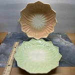 Vintage Anchor Hocking Fire Lotus Blossom Leaf Plate Pink Green 8 Tea Baby. Fixed Price $20.00.