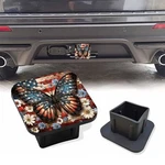 Trailer Hitch Cover Butterfly With Wildflowers On American Flag. Fixed Price $20.25.