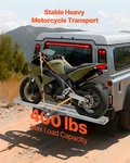 Motorcycle Carrier 400LB Aluminum Hitch Rack W/ 47IN Ramp Straps 2IN. Fixed Price $263.99.