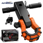 Autmatch 2" Shackle Hitch Receiver & Mega D Ring Recovery,orange Black. Fixed Price $49.99.