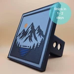 Mountains Trailer Hitch Cover Custom Scenic Design Fits 2" Receivers. Fixed Price $36.00.