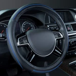 Car Pass Colour Piping Leather Universal Steering Wheel Cover, Black And Blue. Fixed Price $25.60.